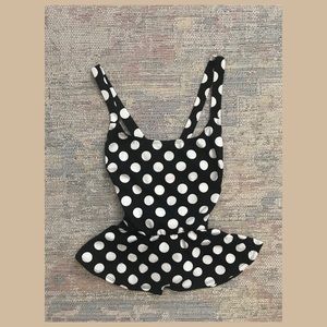 Crisscross peplum polka dot tank